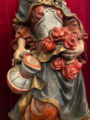 St. Elisabeth Of Thuringen  en Carved Wood Polychrome, Southern Germany 20th century