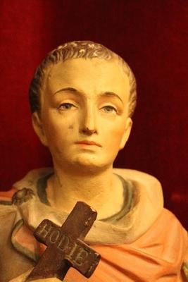 St. Expeditus Statue en Terra-Cotta polychrome, France 19th century