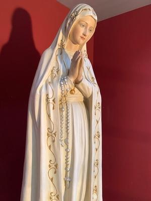 St. Fatima Statue Height 155 Cm ! en Plaster polychrome, Belgium 19th century