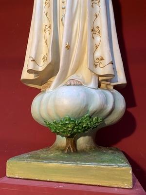 St. Fatima Statue Height 155 Cm ! en Plaster polychrome, Belgium 19th century