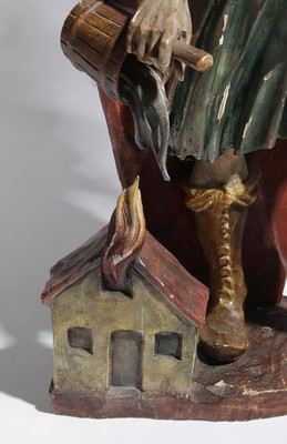 St. Florian  en Carved Wood Polychrome, Southern Germany 20th century