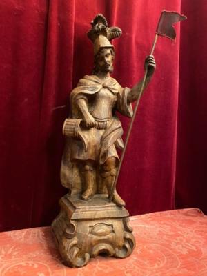 St. Florian Statue en Carved Wood , Southern Germany 20th century