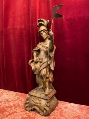 St. Florian Statue en Carved Wood , Southern Germany 20th century