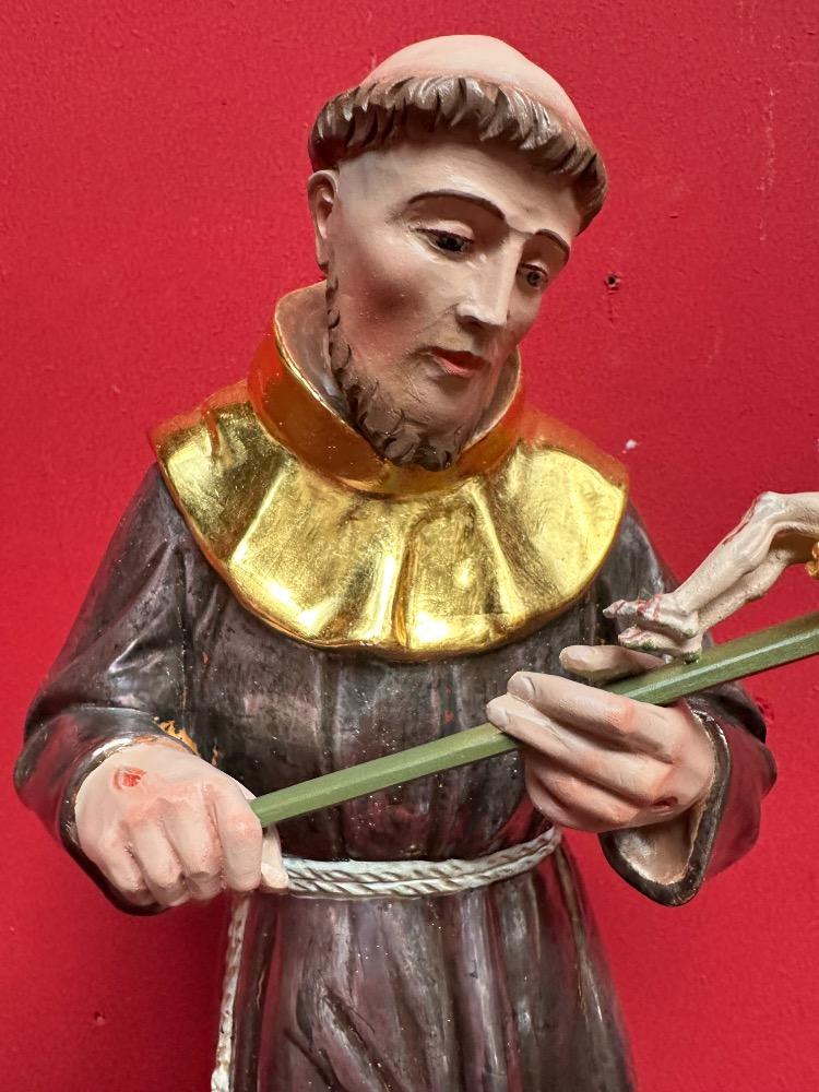 1  St. Francis Of Assisi Sculpture With Hanging Pedestal