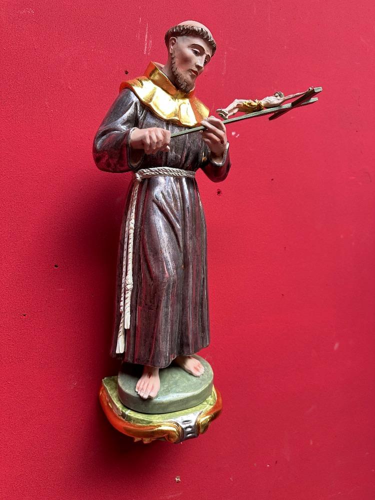 1  St. Francis Of Assisi Sculpture With Hanging Pedestal
