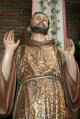 St. Fransiscus Statue en wood polychrome, Belgium 19th century