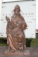 St. Gregorius Pope en hand-carved oak wood polychrome, Dutch 19th century