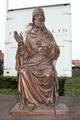 St. Gregorius Pope en hand-carved oak wood polychrome, Dutch 19th century