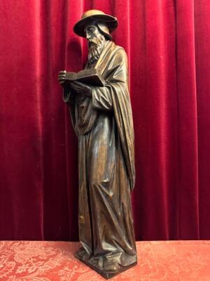 St. Hieronymus Statue en Hand - Carved Wood , Belgium  19 th century ( Anno 1865 )