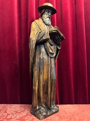 St. Hieronymus Statue en Hand - Carved Wood , Belgium  19 th century ( Anno 1865 )