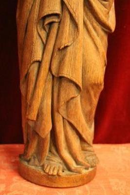 St. Jacobus  De Compostella  en hand-carved wood Oak, France 19th century ( anno about 1870 )