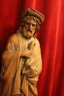 St. Jacobus  De Compostella  en hand-carved wood Oak, France 19th century ( anno about 1870 )