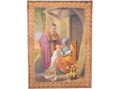 St. Joachim & St. Ann  en Painted On Canvas , Belgium 19th century