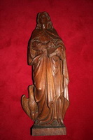 St. Joannes Statue en Oak wood, Dutch 19th century