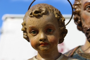 St. Joseph Statue en wood polychrome, France 19th century