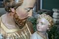St. Joseph Statue en Terra-Cotta polychrome, Belgium 19th century