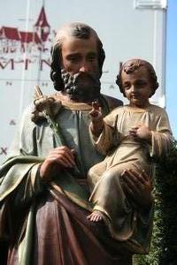 St. Joseph Statue en PLASTER POLYCHROME, France 19th century