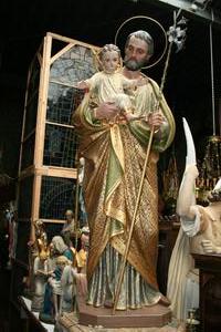 St. Joseph Statue en WOOD-PAP, FRANCE 19TH CENTURY