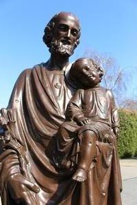 St. Joseph Statue en Cast Iron, France 19th century