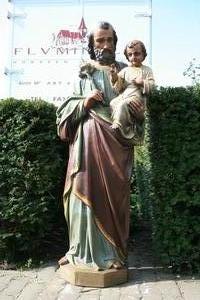 St. Joseph Statue en PLASTER POLYCHROME, France 19th century