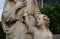 St. Joseph Statue en plaster polychrome, Belgium 19th century