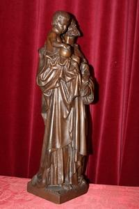 St. Joseph Statue. Bronze Weight: 21 Kgs ! Dutch 19th century