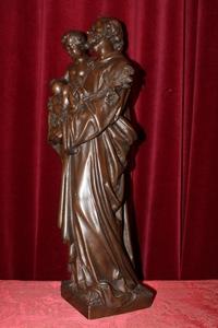 St. Joseph Statue. Bronze Weight: 21 Kgs ! Dutch 19th century
