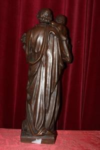 St. Joseph Statue. Bronze Weight: 21 Kgs ! Dutch 19th century