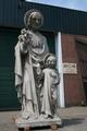 St. Joseph Statue More Than Life Size en Handcarved sandstone, Belgium 19th century