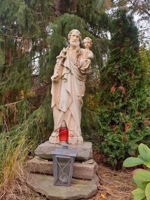 St. Joseph Statue Suitable For Outdoor en Cast - Iron, France 19th century ( anno 1890 )