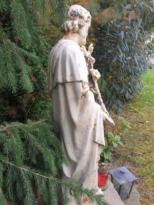 St. Joseph Statue Suitable For Outdoor en Cast - Iron, France 19th century ( anno 1890 )