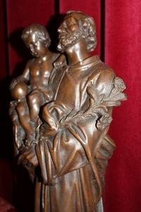 St. Joseph Statue. Weight: 21 Kgs ! en Bronze, Dutch 19th century