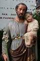 St. Joseph Statue With Child en plaster polychrome, France 19th century