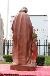 St. Joseph Statue With Child en plaster polychrome, Belgium 19th century