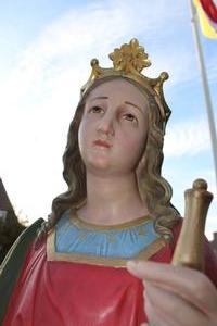 St. Lucia Statue en PLASTER POLYCHROME, France 19th century