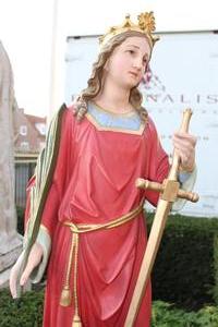 St. Lucia Statue en PLASTER POLYCHROME, France 19th century