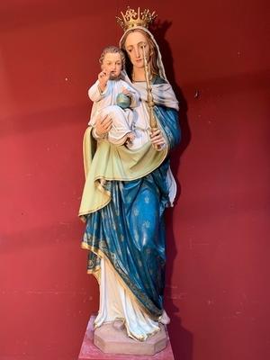 St. Mary & Child en wood polychrome, Belgium 19th century ( anno 1890 )