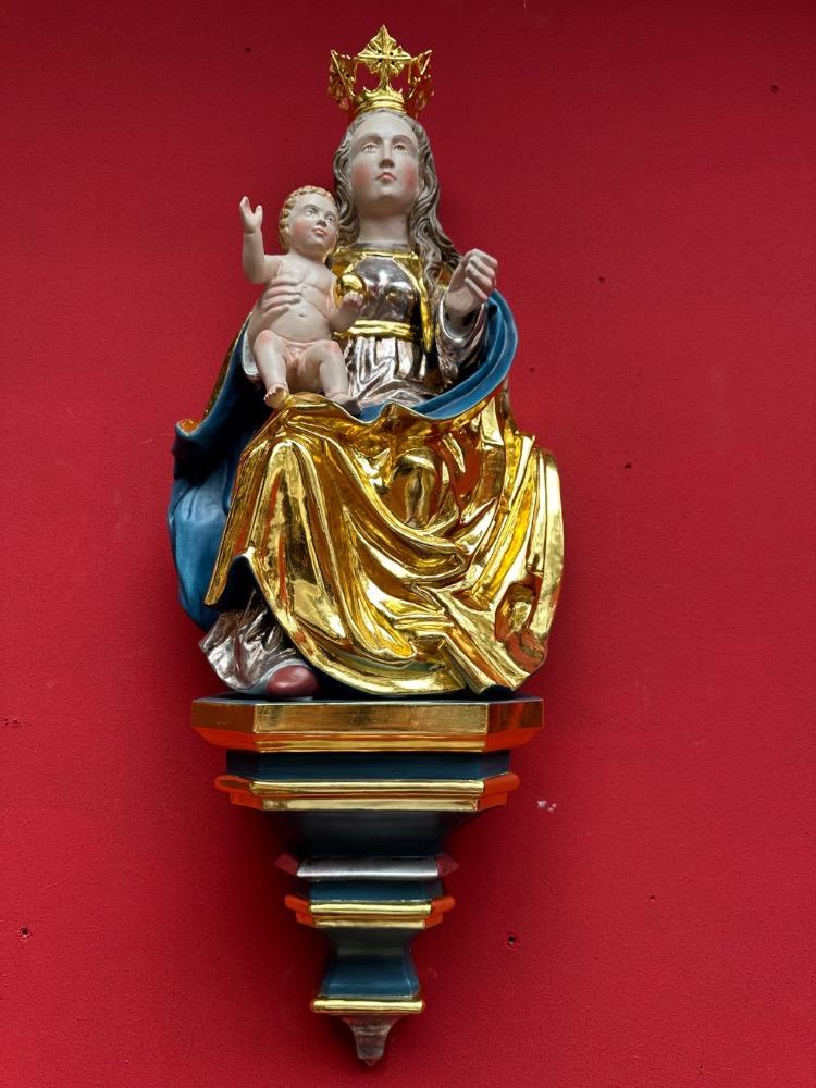 1  St. Mary & Child Sculpture With Hanging Pedestal