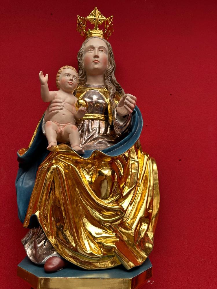 1  St. Mary & Child Sculpture With Hanging Pedestal