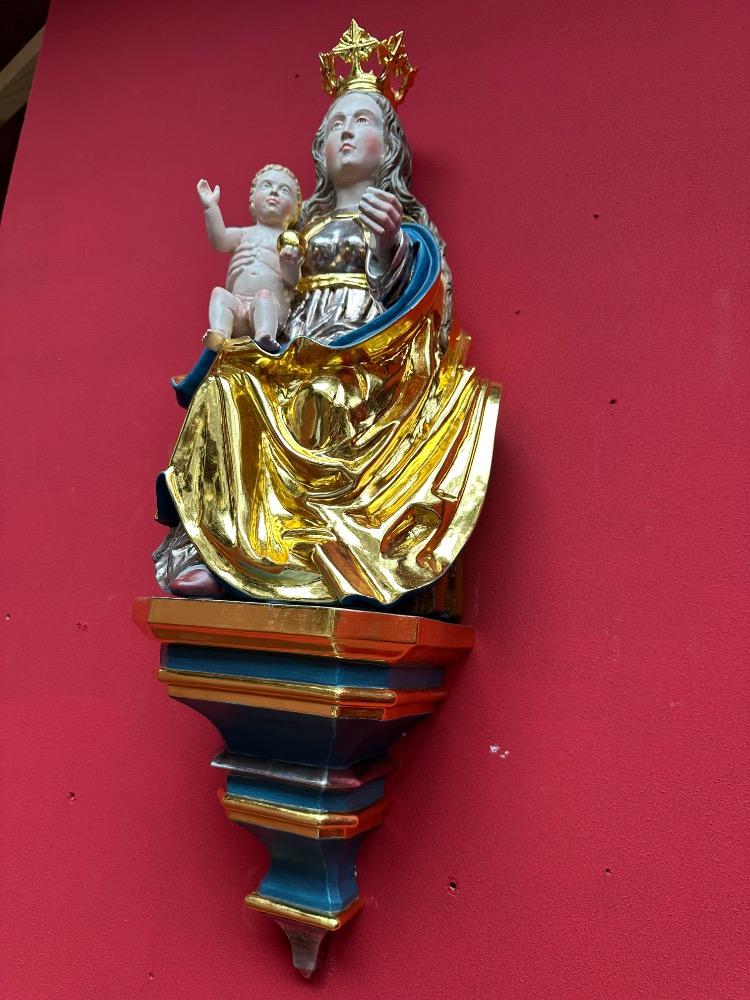 1  St. Mary & Child Sculpture With Hanging Pedestal