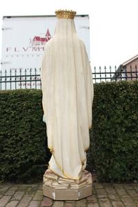 St. Mary Lourdes Statue en Terra-Cotta polychrome, France 19th century