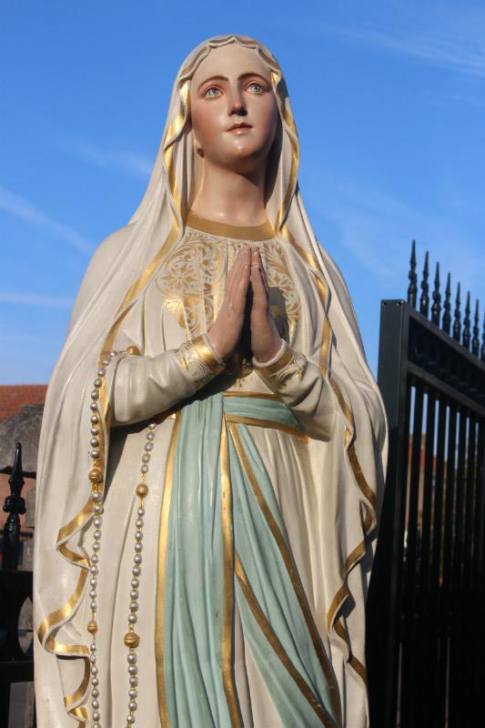 1  St. Mary Lourdes Statue Signed: Henri Gerard