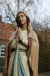 St. Mary Lourdes Statue Suitable For Outdoor Use en Zinc, France 19th century