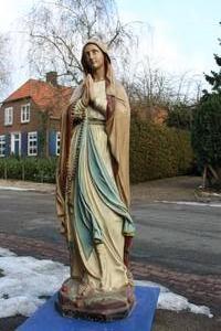 St. Mary Lourdes Statue Suitable For Outdoor Use en Zinc, France 19th century