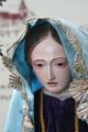 St. Mary / Mater Dolorosa en hand - carved wood / polychrome - dressed, Spain 19th century