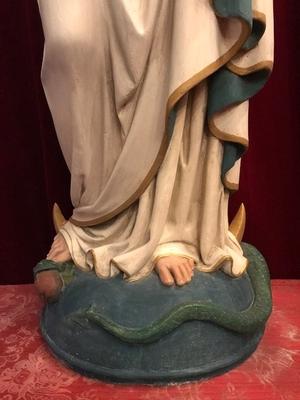 St. Mary Statue en plaster polychrome, Belgium 19th century ( anno 1890 )