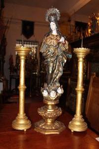 St. Mary Statue en wood polychrome, 19th century