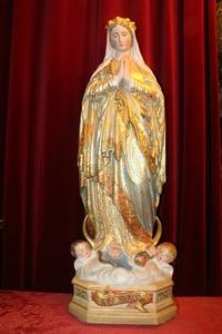 St. Mary Statue en plaster polychrome, France 19th century