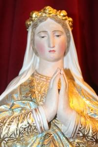 St. Mary Statue en plaster polychrome, France 19th century