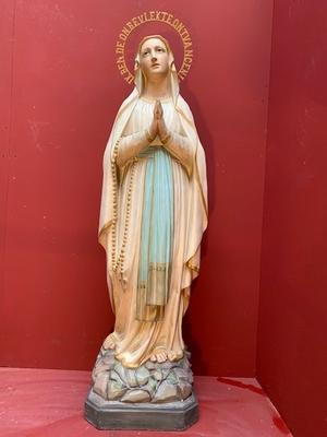 St Mary Statue en plaster polychrome, Flemish Belgium 19th century